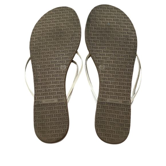 Tkees Leather Double Strap Flip Flop Sandals Size 11 taupe - Picture 6 of 8